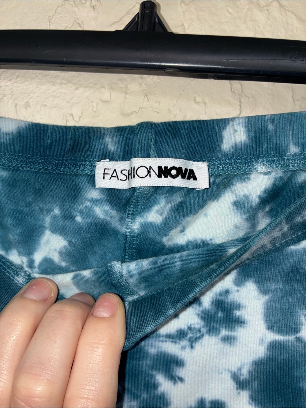 Fashion Nova Teal and White Tie-Dye Shorts - Picture 2 of 3